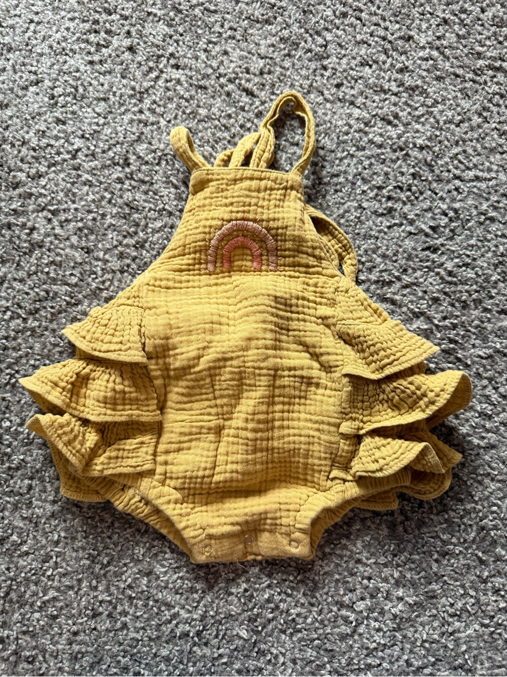 Wild Wawa Ruffled Rainbow Bubble Romper